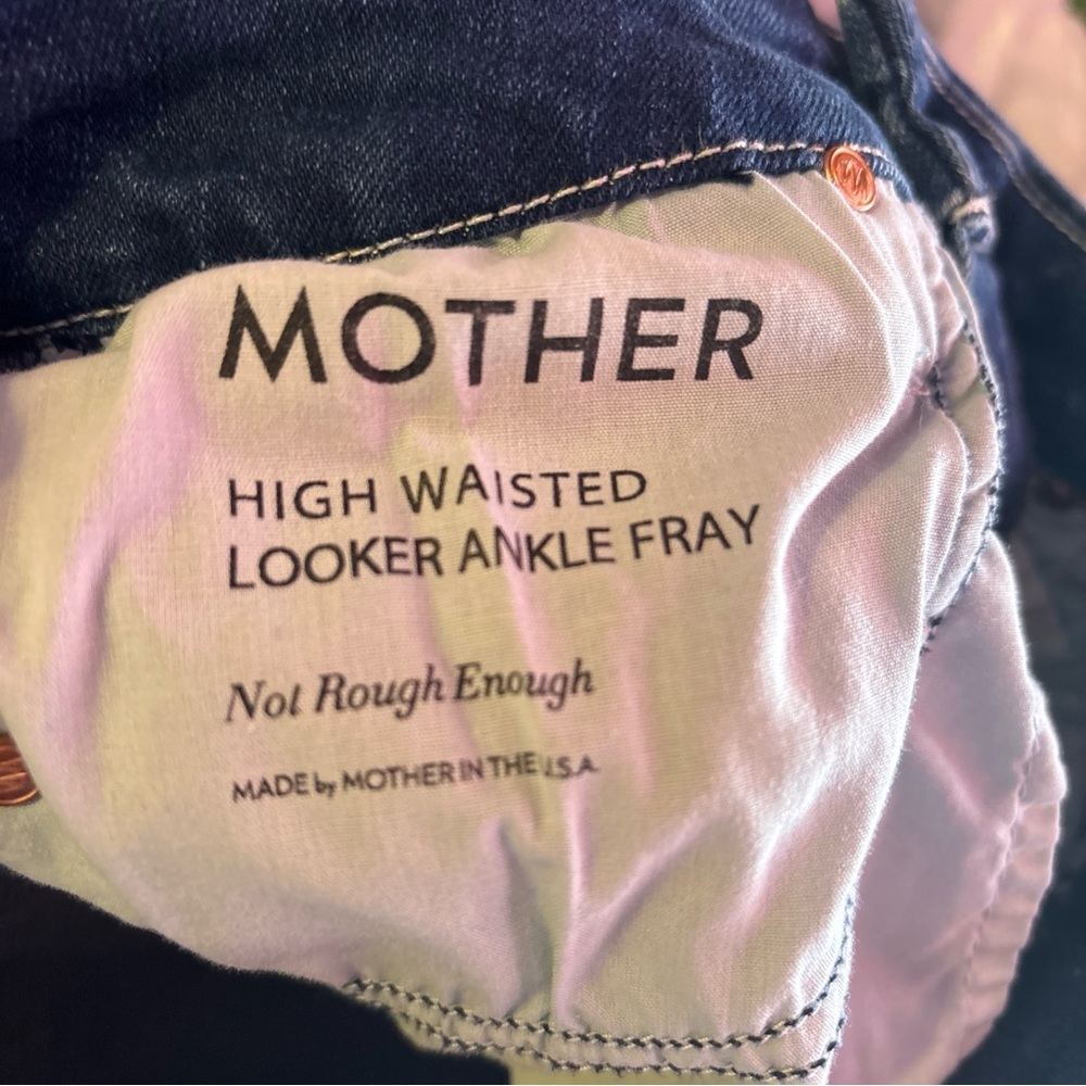 Mother Women's High Waisted Looker Ankle Fray Not Rough Enough Jeans 24 - Picture 4 of 5